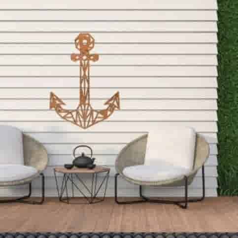 Cortenstaal wanddecoratie Anker