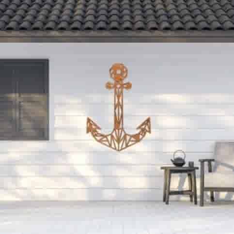 Cortenstaal wanddecoratie Anker