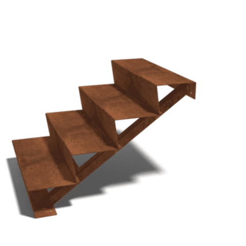 Cortenstaal Trap New York 4-trede - 80 cm breed