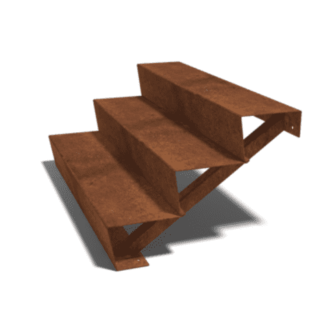 Cortenstaal Trap New York 3-trede - 120 cm breed