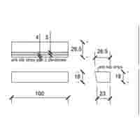 Traptreden 26,5/23x18x100 cm grijs met antislip rand