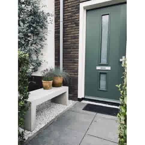 Tuinbank beton 120 cm wit/grijs