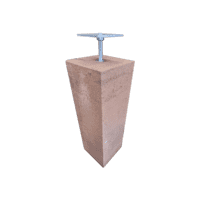 Betonpoer 20x20 en 60 cm hoog roestbruin M16