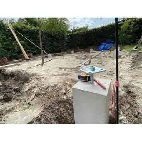 Betonpoer 15x15 en 50 cm hoog grijs M16