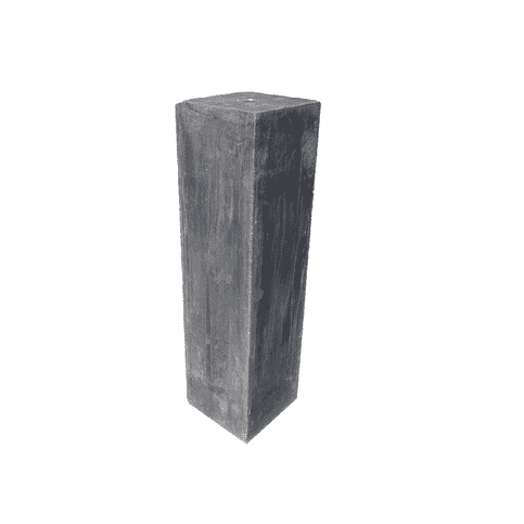 Betonpoer 10x10 en 50 cm hoog antraciet M16