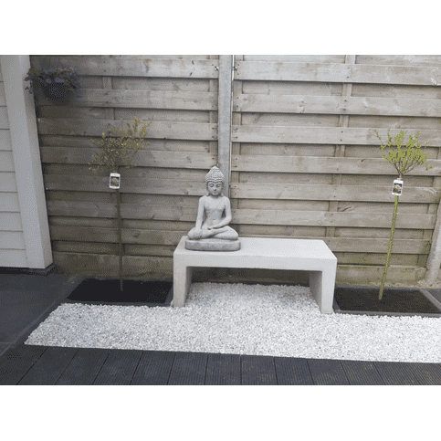 Tuinbank beton 120 cm wit/grijs