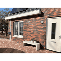 Tuinbank beton 120 cm wit/grijs