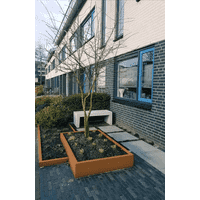 Tuinbank beton 120 cm wit/grijs