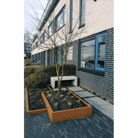 Tuinbank beton 120 cm wit/grijs