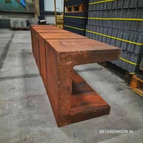 U elementen beton 50cm roestbruin