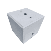 Betonpoer 42x42 en 42cm  hoog grijs M12 met kabeldoorvoer