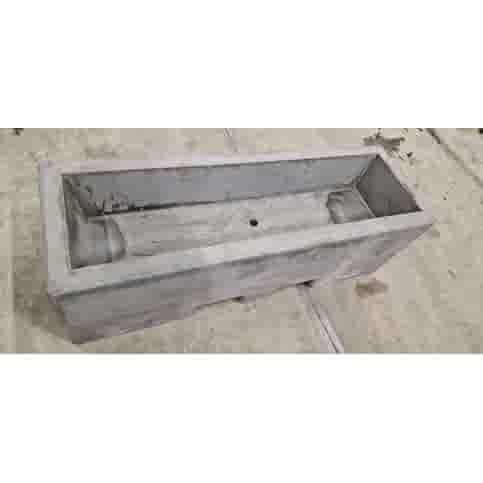 Afzetblok/bloembak antraciet beton met lepelgaten 156x50x50 cm