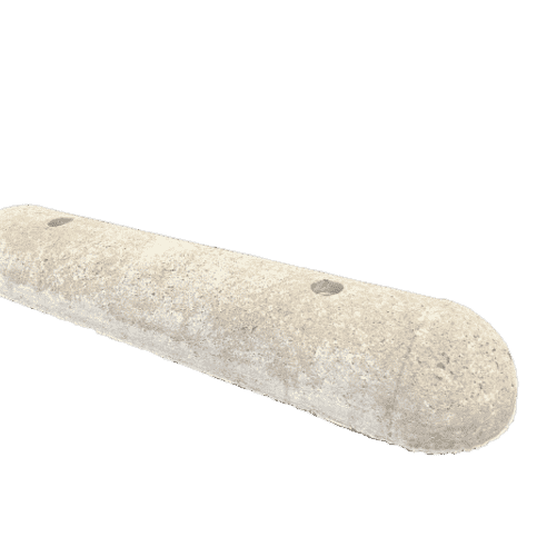 Varkensrug beton ROND grijs met montage gaten