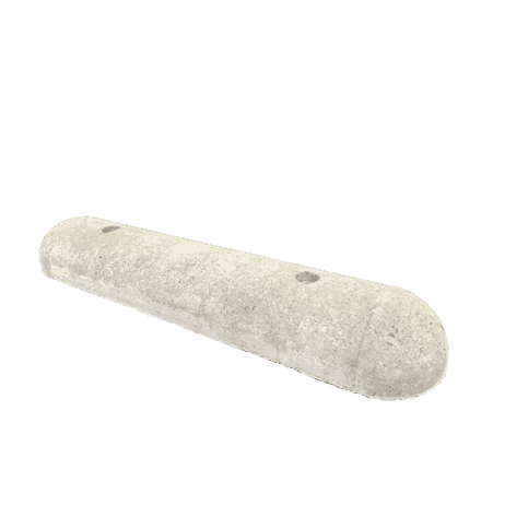 Varkensrug beton ROND grijs met montage gaten