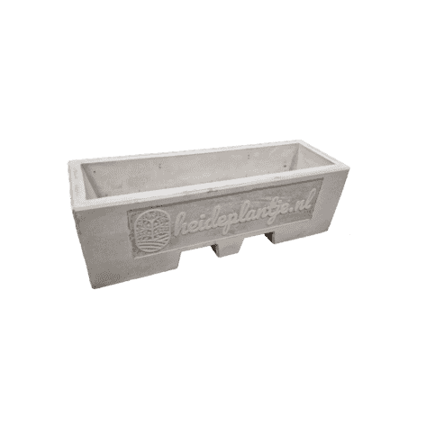 Afzetblok/bloembak grijs beton met lepelgaten 156x50x50 cm met eigen logo?