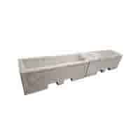 Afzetblok/bloembak grijs beton met lepelgaten 156x50x50 cm met eigen logo?