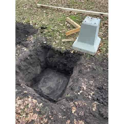 Betonpoer 20x20 en 51 cm hoog grijs 4 keer M16