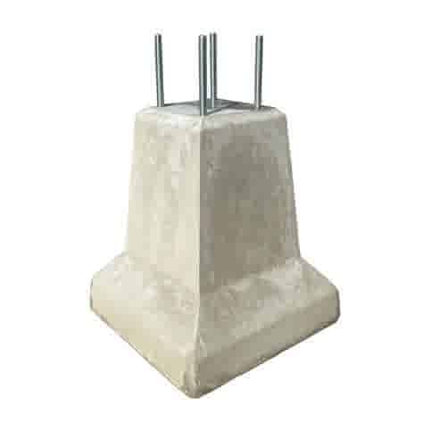 Betonpoer 20x20 en 51 cm hoog grijs 4 keer M16