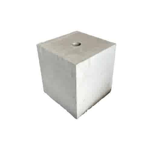 Sokkel / Betonpoer 20x20 en 20 cm hoog grijs met gat 3 cm