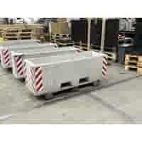 Afzetblok/bloembak grijs beton met lepelgaten 156x50x50 cm met reflectorband