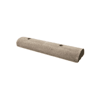 Varkensrug beton 1 kant rond en 1 kant recht grijs met montage gaten