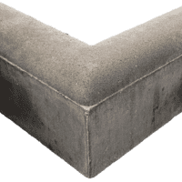 Gazonband 10x20 cm bocht 90º uitwendig grijs beton