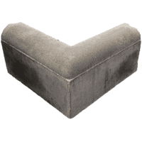 Gazonband 10x20 cm bocht 90º uitwendig grijs beton