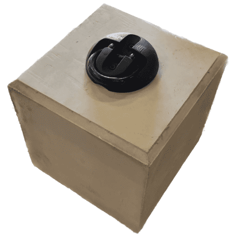Betonpoer 30x30 en 30 cm hoog grijs M10 voor motorslot
