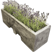 Afzetblok/bloembak antraciet beton met lepelgaten 156x50x50 cm