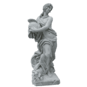 Vrouw met ridderhelm in hand