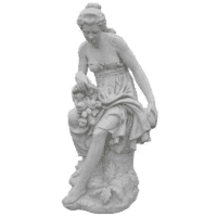 Betonnen tuinbeeld Elegante vrouw met bloemen 121 cm