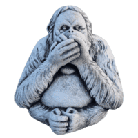 Betonnen orang-oetan beeld zwijgen 22 cm