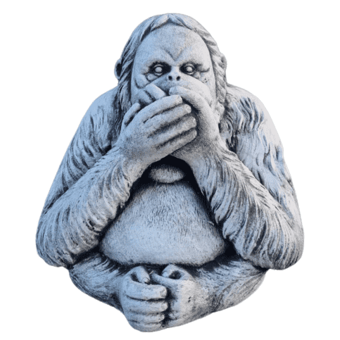 Betonnen orang-oetan beeld zwijgen 22 cm