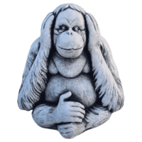 Betonnen orang-oetan beeld horen 22 cm