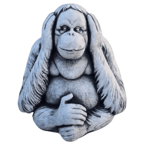 Betonnen orang-oetan beeld horen 22 cm