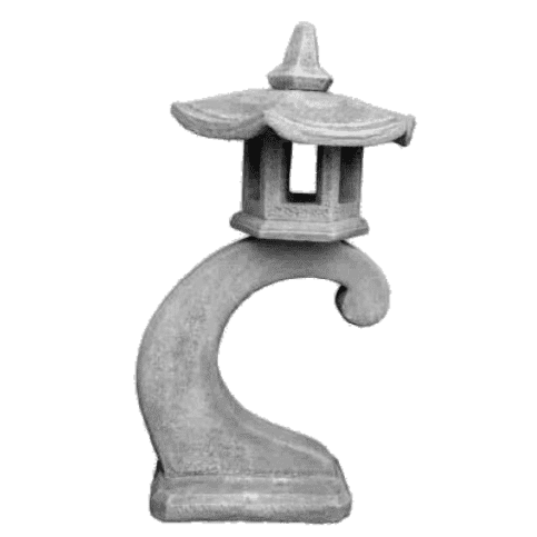 Japanse tuinlamp op gebogen paal 114 cm