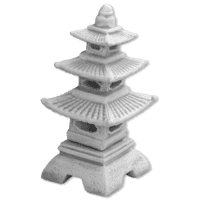 Japanse tuinlamp met drie verdiepingen ruw 46 cm