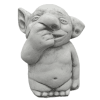 Betonnen trolbeeld met vinger in neus 22 cm