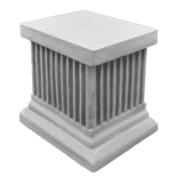 Kleine betonnen zuil met verticale strepen 24 cm hoog