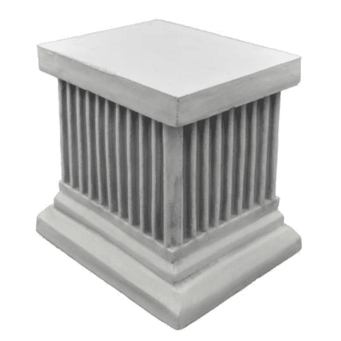 Kleine betonnen zuil met verticale strepen 24 cm hoog