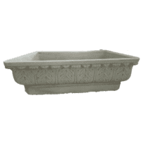 Luxe betonnen plantenbak met sierlijke bladmotieven 37 cm