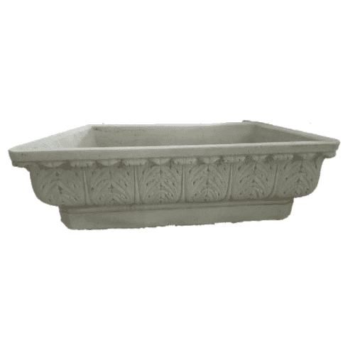 Luxe betonnen plantenbak met sierlijke bladmotieven 37 cm