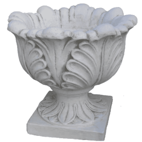 Klassieke betonnen bloempot met bladeren 52 cm