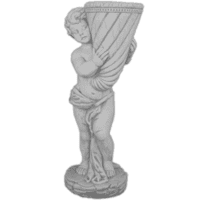 Sierlijke cherubijn met decoratieve vaas 70 cm