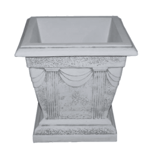 Klassieke plantenbak met decoratieve zuilen