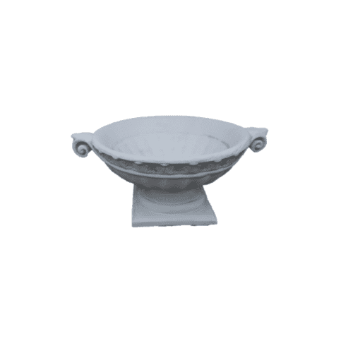 Kleine betonnen vogelbad met handvatten 23 cm