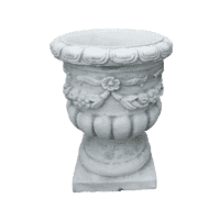 Klassieke betonnen bloempot met sierlijk bloemmotief 43x43 cm