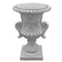 Betonnen bloempot met bloemmotief - Hoogte 30 cm