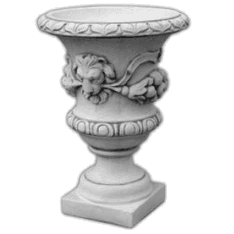Betonnen bloempot met leeuw 69 cm hoog