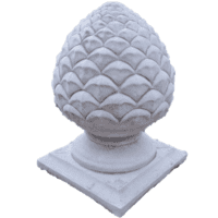 Sierlijke Betonnen Dennenappel Finial Breed - 43 cm